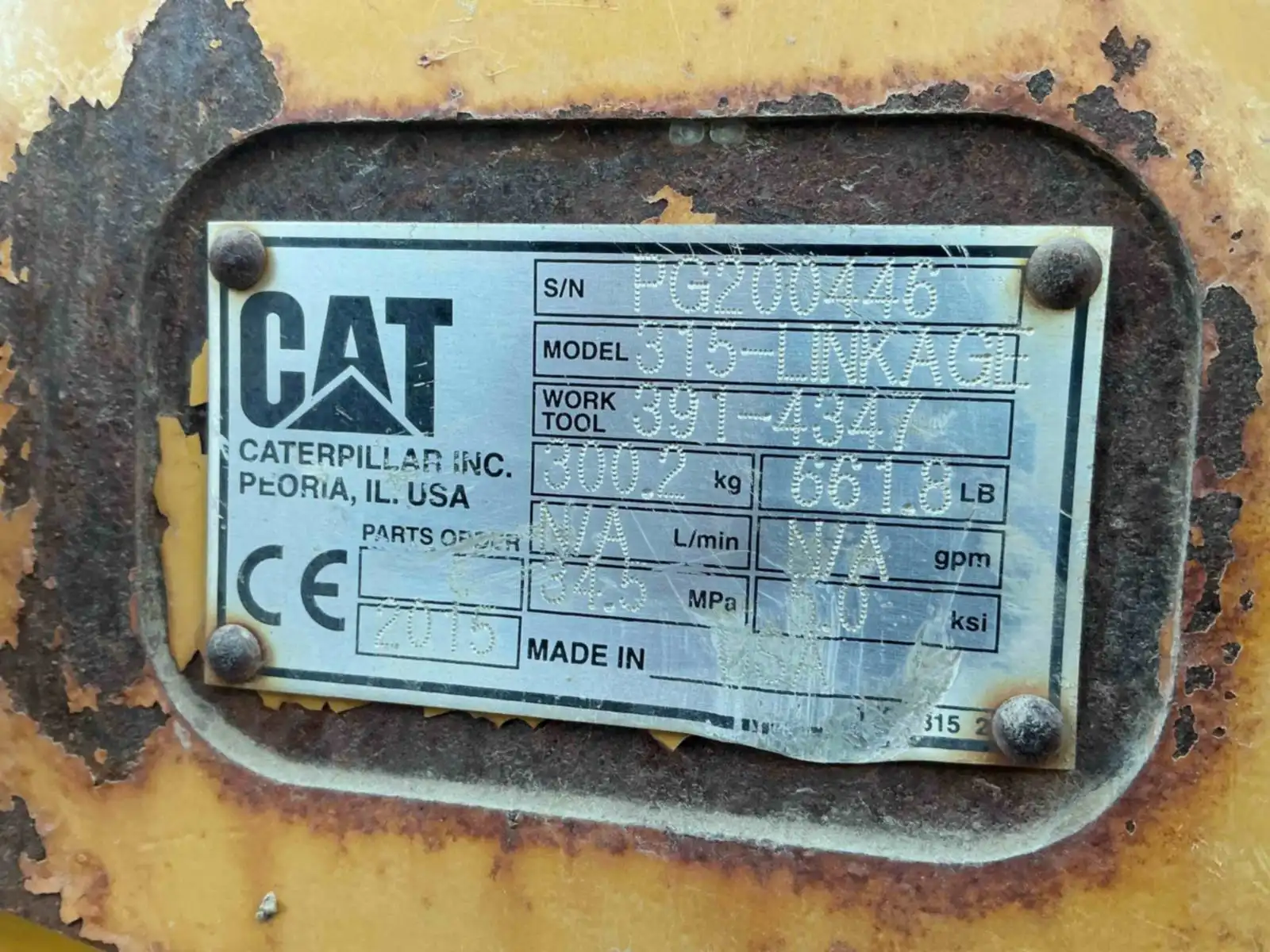 CAT Quick Coupler, A-Link, CAT 311 thru CAT 315 Excavators image 5