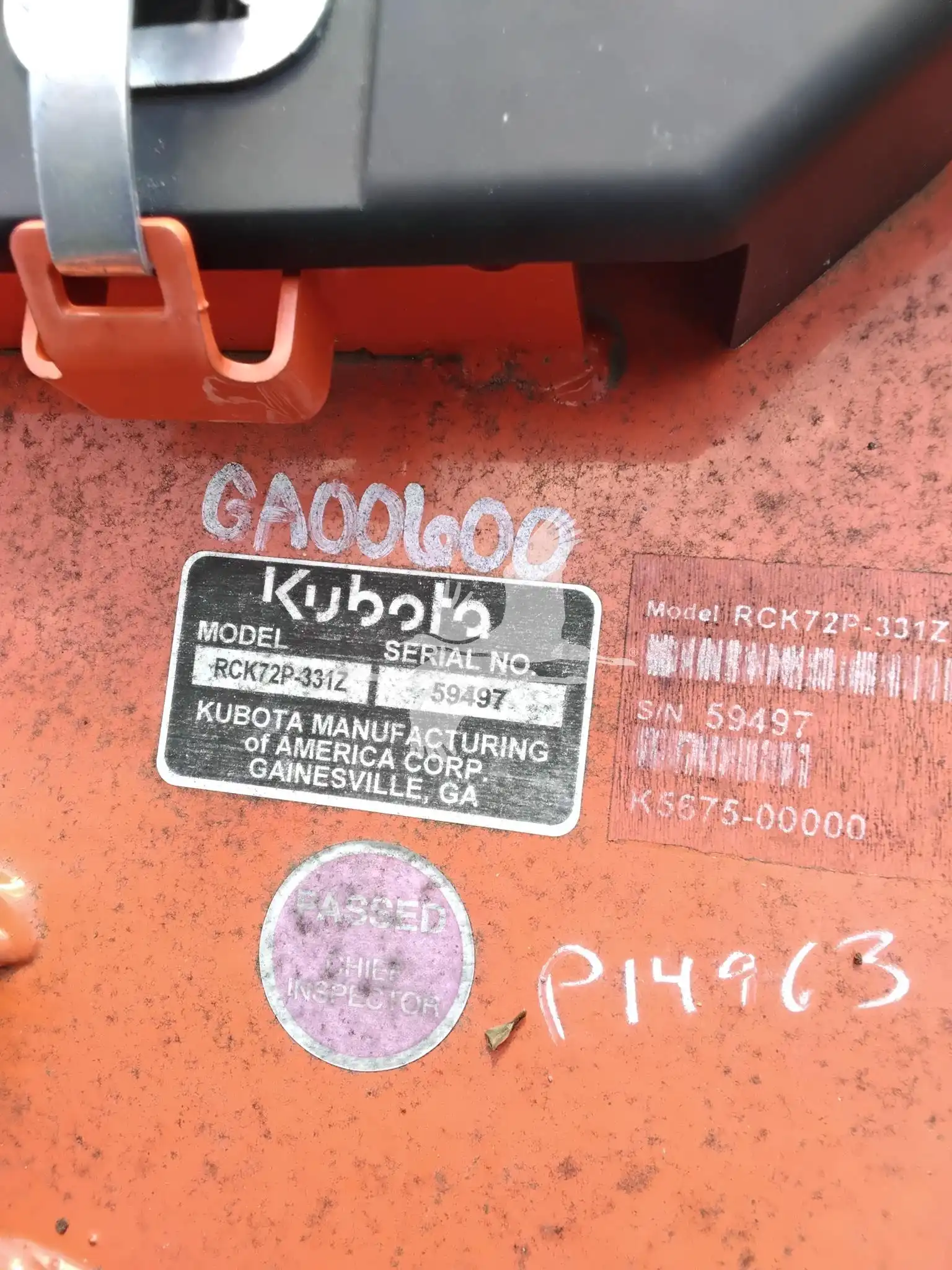 Kubota RCK72P-331Z 72 in Pro Commercial Mower Deck image 5
